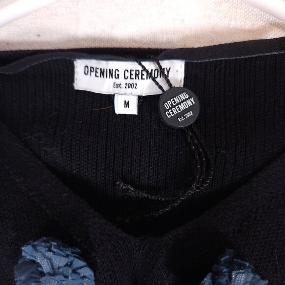 Opening Ceremony Pom Poms Pullover Sweater Womens Medium V-Neck Playful Boho - Picture 15 of 16